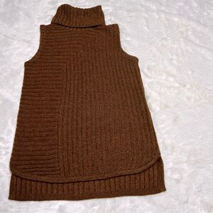 Theory Brown Sleeveless Turtleneck Sweater